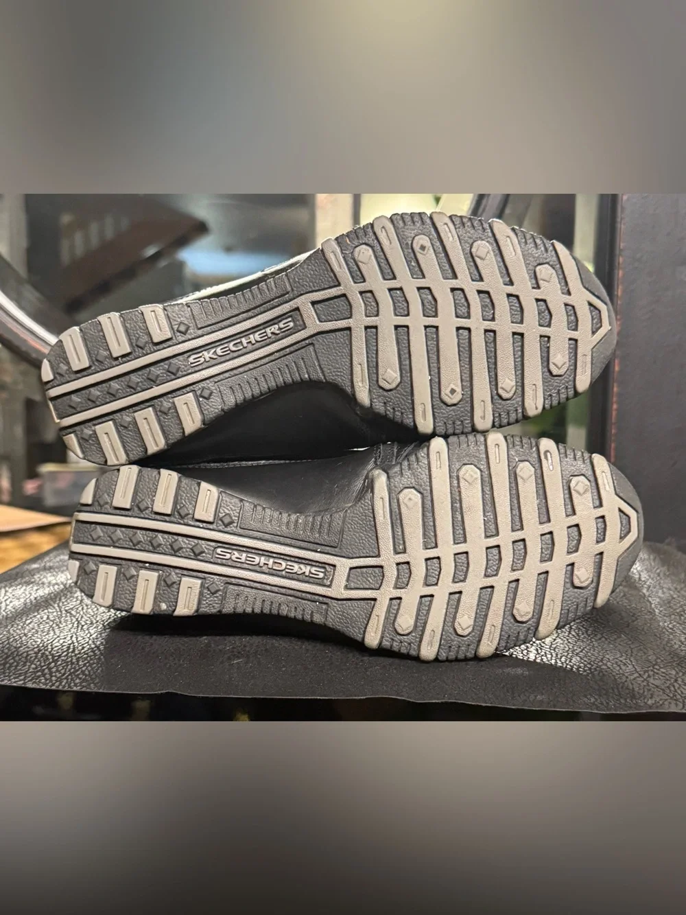 Sketchers Women’s Shoes Sneaker Size 6.5 Lot Of Two Slip On Black And Grey